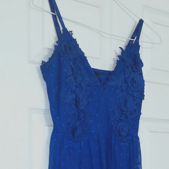 Steps New York Passion Blue Floral Emroider Dress - Picture 4 of 8